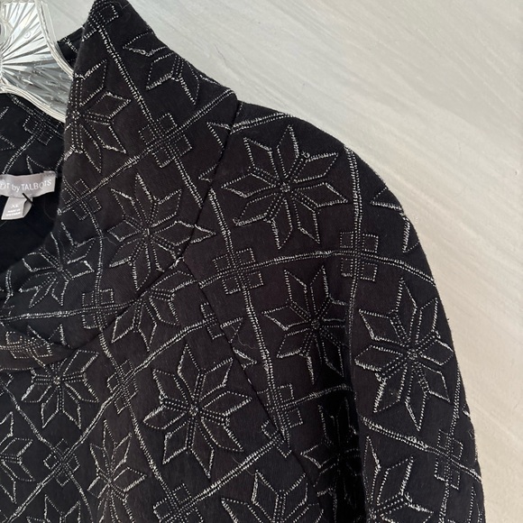 T by Talbots XL Black w/ Metallic Snowflakes Quilted Pullover Sweater NEW!!! - Picture 7 of 13